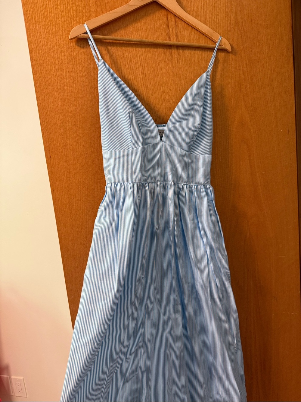 NWOT a new day Light Blue & White Striped Midi Dress